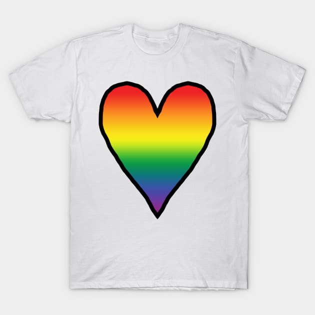 Heart Pride Gradient Valentines Day T-Shirt by ellenhenryart